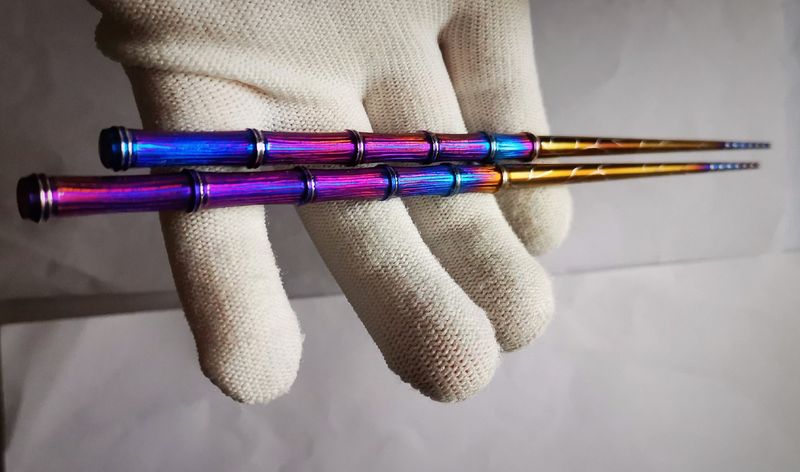 Solid pure titanium bamboo - joint chopsticks