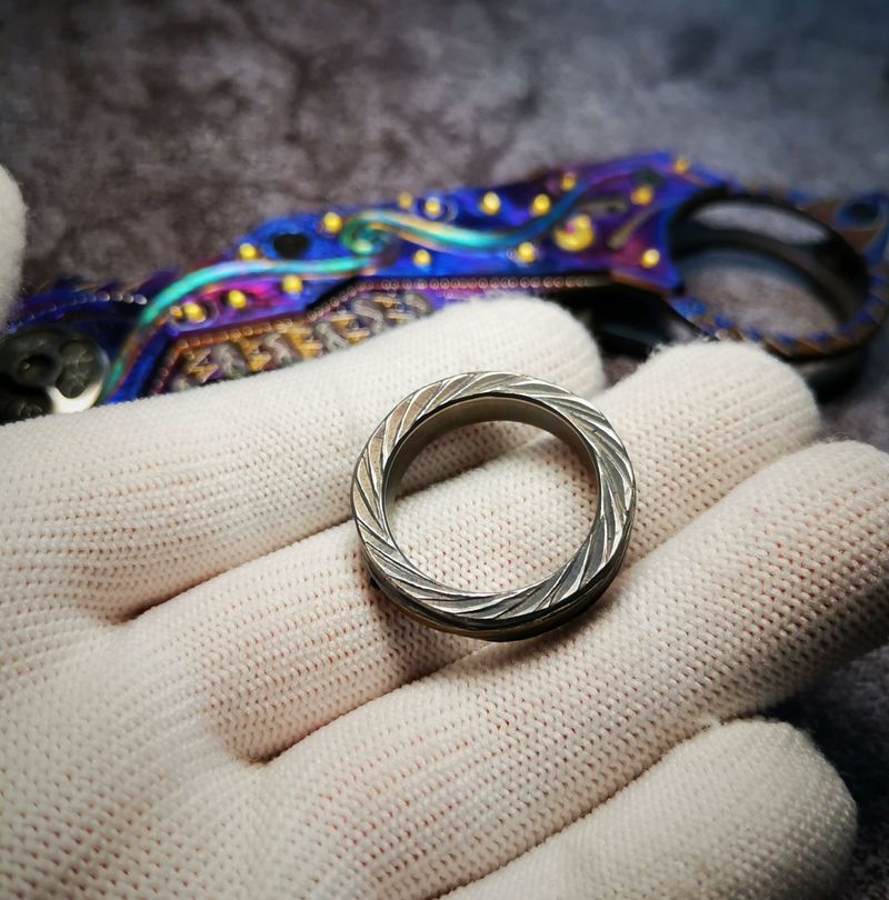 Pure Titanium Starry Sky Ring (Inlaid with Zircon)