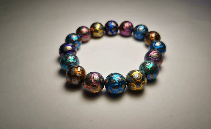 Titanium alloy steampunk lava - themed bracelet