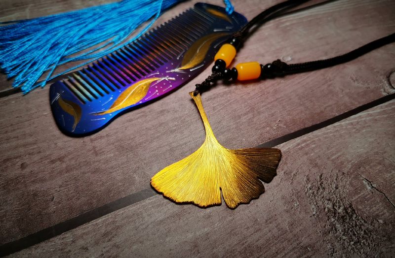 Pure Titanium Ginkgo Leaf Pendant (Can Be Used as a Sweater Chain)