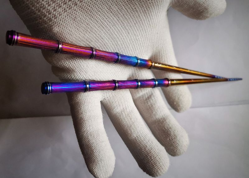 Solid pure titanium bamboo - joint chopsticks