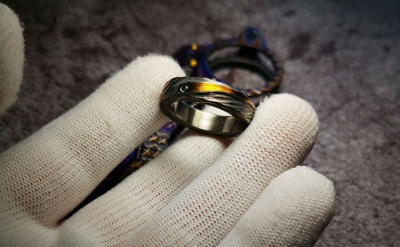 Pure Titanium Starry Sky Ring (Inlaid with Zircon)