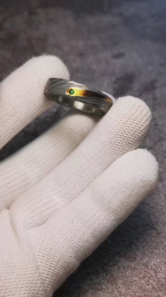 Pure Titanium Starry Sky Ring (Inlaid with Zircon)