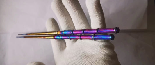 Solid pure titanium bamboo - joint chopsticks